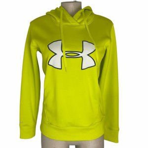 UNDER ARMOUR Women's Yellow Kangaroo Pullover Hoodie Sweater Size XS - Pre-Owned